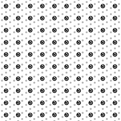 Square seamless background pattern from black replay media symbols are different sizes and opacity. The pattern is evenly filled. Vector illustration on white background