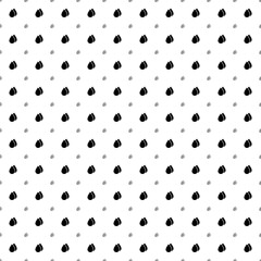 Square seamless background pattern from geometric shapes are different sizes and opacity. The pattern is evenly filled with black water drop symbols. Vector illustration on white background