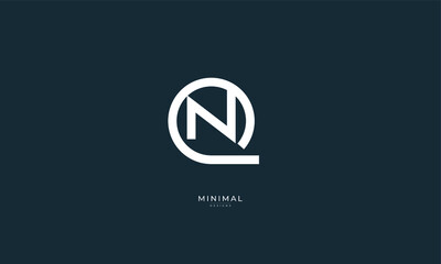 Alphabet letter icon logo QN or NQ