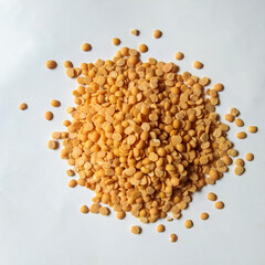 Split Gram Lentil on white Background