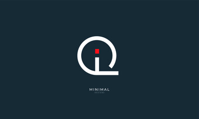 Alphabet letter icon logo QI or IQ