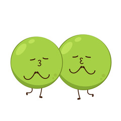 Peas character design. Peas on white background.