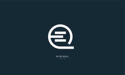 Alphabet letter icon logo QE or EQ