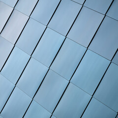 Stainless steel facade cladding on a modern building in downtown Magdeburg in Germany