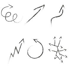 Creative set of arrow in modern grunge style isolated on white background.