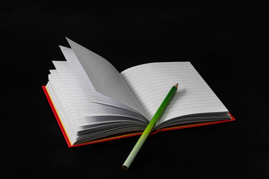 Notes in notebook with a pencil 