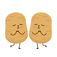 Potato character design. Potato vector. Potato on white background.