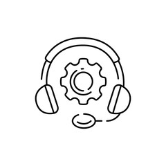 Tech support color line icon. Pictogram for web page, mobile app