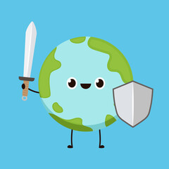 Earth character design. planet vector. Earth day mascot.
