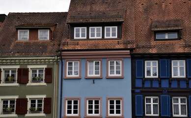 Fototapeta na wymiar Bunte Hausfassaden in der Altstadt von Gengenbach 