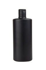 Black shampoo gel bottle isolated on the white background