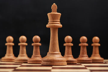 Business strategy concept with chess figures