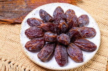 Dried sweet sugar free dates medjoul fruits from Israel