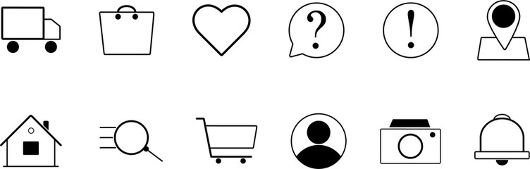 set of icons for an online store
