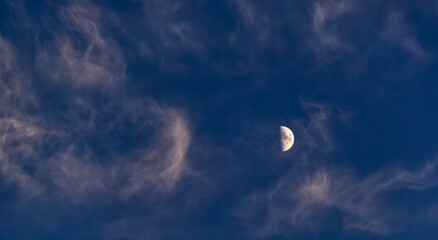 Naklejka na ściany i meble Moon amongst Wispy Clouds