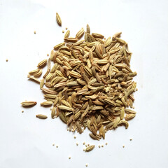 cumin seeds on white Background