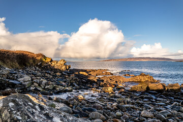 Views behind Portnoo harbour in County Donegal during the Covid-19 pandemic - Ireland.