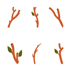 Branches of trees isolated on a white background. Vector illustration