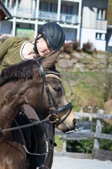 Foto op Canvas Reiterin mit Pferd/Pony © Petra Fischer