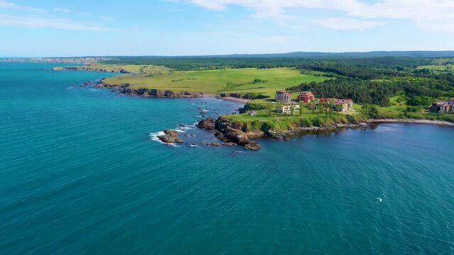 Aerial view of Bulgarian seaside town Ahtopol
