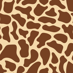 Giraffe vector illustration, animal skin texture seamless pattern