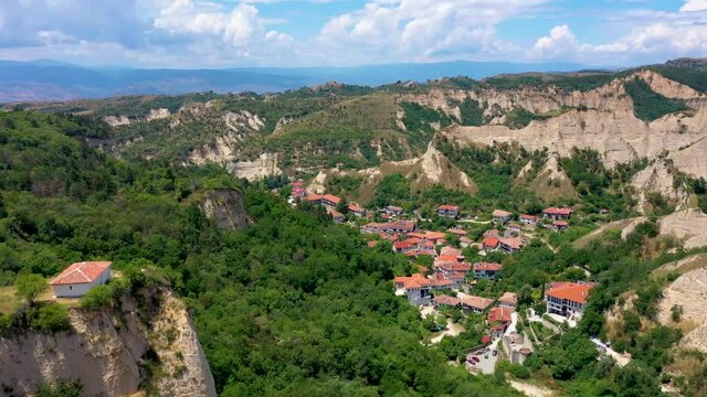 Aerial view of Bulgarian town Melnik