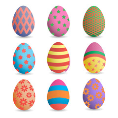 Multicolored Easter eggs. Easter eggs. Happy Easter card. Easter eggs on a white background.
