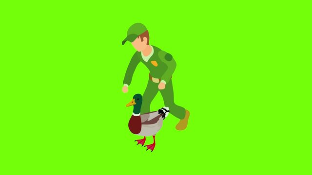 Bird care icon animation cartoon best object on green screen background