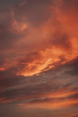 Fototapeta na wymiar Red Clouds in Mersin 