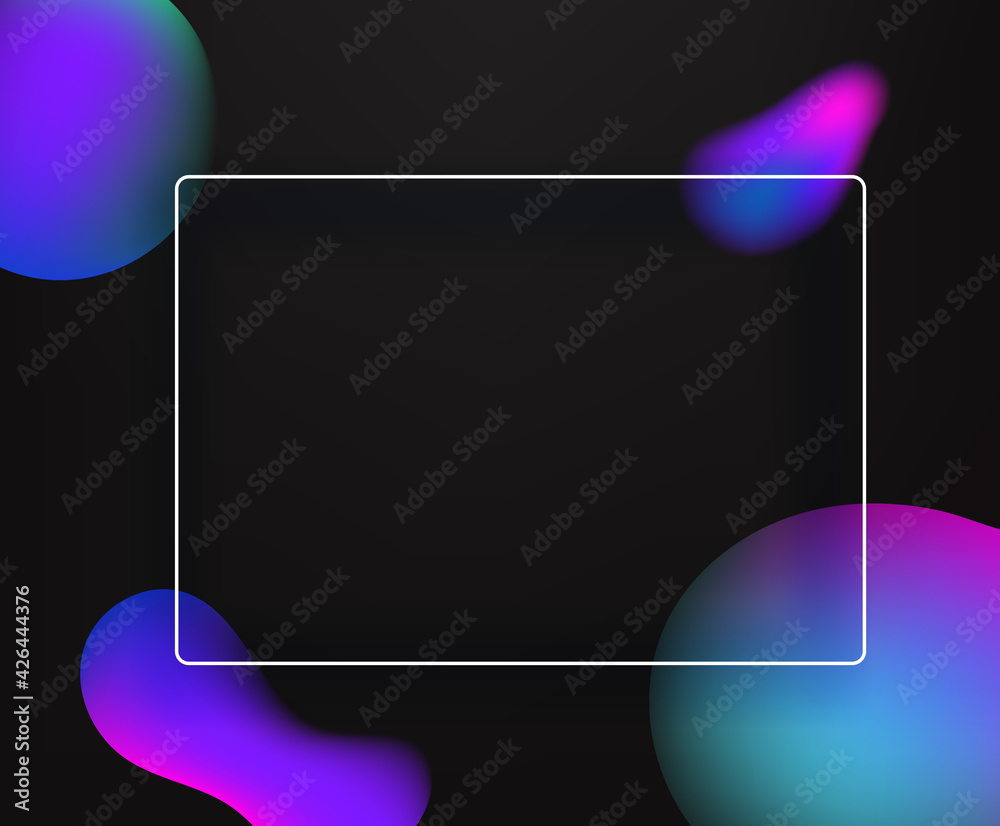 Aufkleber Abstract vector background with color bubbles and white frame