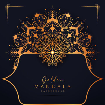 Luxury Mandala design background with golden arabesque pattern Arabic Islamic east style. Ornamental luxury mandala design