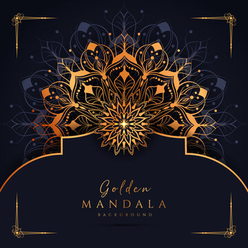 Luxury Mandala design background with golden arabesque pattern Arabic Islamic east style. Ornamental luxury mandala design