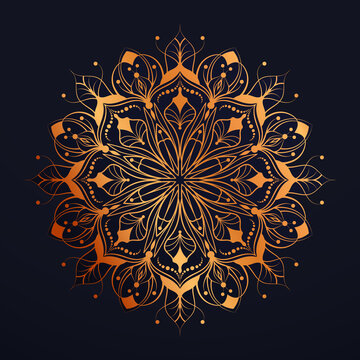 Luxury Mandala design background with golden arabesque pattern Arabic Islamic east style. Ornamental luxury mandala design