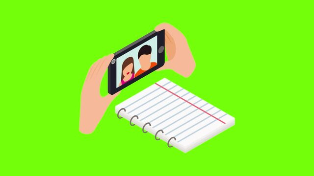 Couple photo icon animation cartoon best object on green screen background