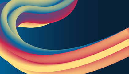 Trendy Simple Background with colorful wavy abstract shape. Modern Vector Illustration