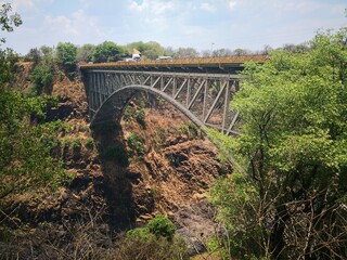 bridge as the border between sambia and zimbabwe