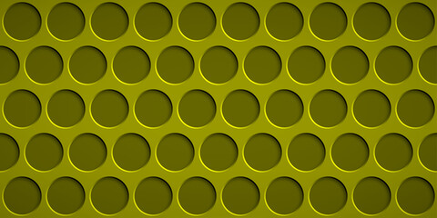 Abstract background with circle holes in yellow colors