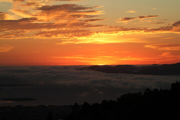 sunset in the mountains