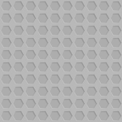 Abstract seamless pattern with hexagon holes in gray colors