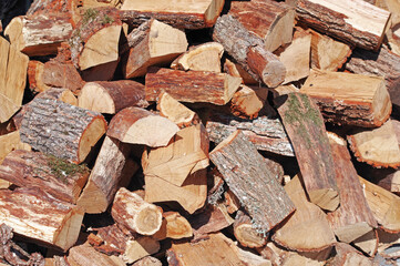 A large number of firewood