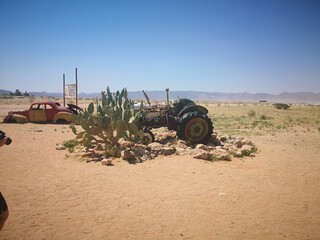 old rusty car in solitaire in namibia