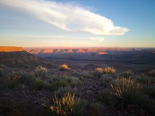 sunset near the fish river canyin in namibia