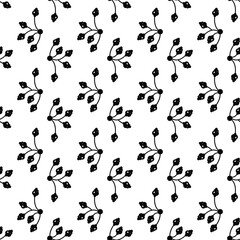 Plant illustration, vector petals with different shapes, spring plant pattern