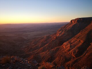 sunset near the fish river canyin in namibia