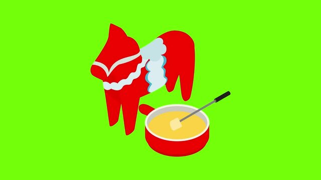 Tourist symbol icon animation cartoon best object on green screen background