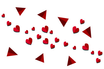 hearts on white background and copy space for text