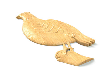 Wild quail, Coturnix coturnix, isolated on a white background 3d render