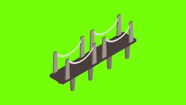 London bridge icon animation cartoon best object on green screen background