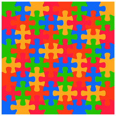 Autism Awareness Day. Jigsaw puzzle background vector	