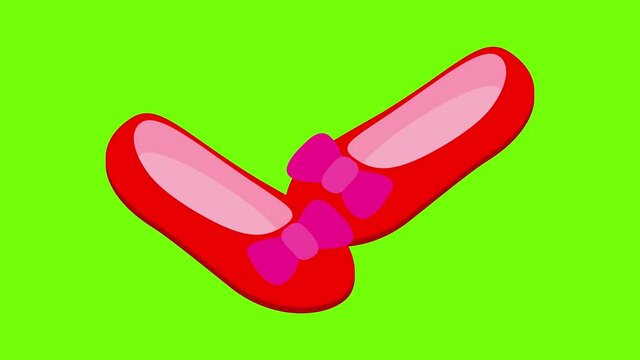 Baby shoes icon animation cartoon best object on green screen background